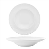 Porcelain Delta dia.11.75" h:2.5" 17 oz. Round White Porcelain Bowl (Set of 2)